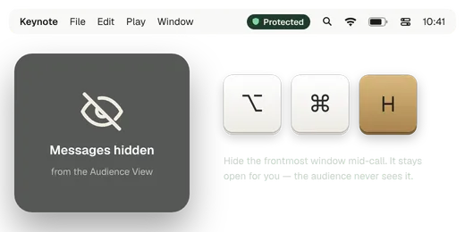 Protected status and the hide shortcut